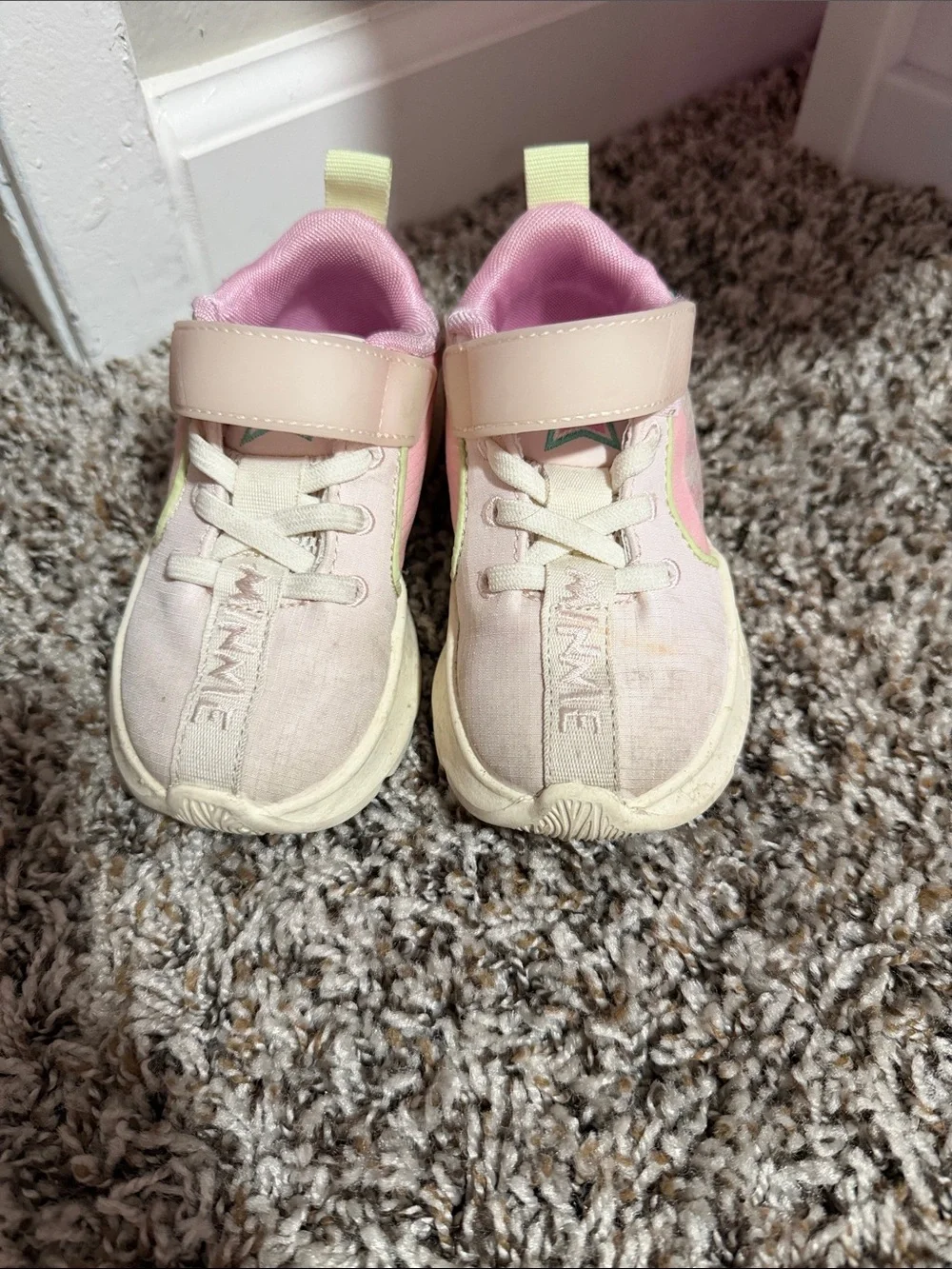 Toddler Zara Minnie Mouse Pink & Cream Sneakers